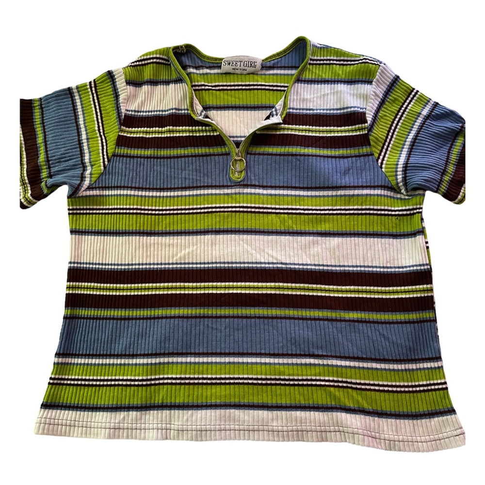 sweet girl vintage y2k oversized striped top